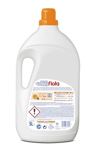 FLOTA | Detergente Líquido Quitamanchas incluso en Agua Fría para Lavadora | Ropa Blanca y de Color | Fragancia Marsella | 2x100 Lavados | Formato Familiar