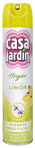 CASA JARDÍN | Insecticida Aerosol | Con Aroma de Limón | Fórmula Eficaz para Espacios Exteriores e Interiores | Eficaz contra Insectos Voladores y Rastreros | Larga Duración | 600 ml