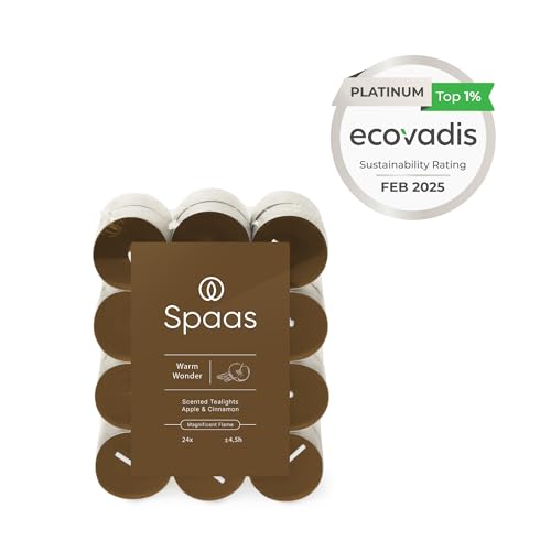 Spaas Velas de té perfumadas, 4,5 h, paquete de 24 unidades, aroma Warm Wonder