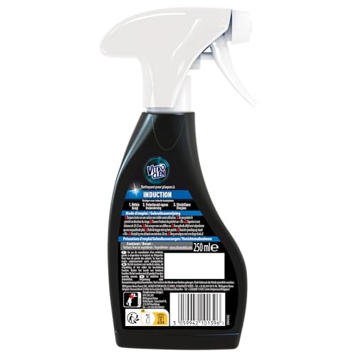 Vitroclen Spray limpiador de placa de inducción diaria, protección antiarañazos y ultra brillo – 250 ml
