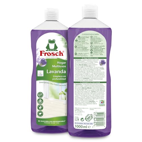 Frosch - Limpiador Multiusos de Hogar Ecológico Lavanda, Elimina la Grasa y la Suciedad en General, Higienizante eficaz - Resultado Brillante y Duradero - Pack 10 uds x 1L