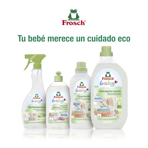 Frosch Baby - Suavizante Concentrado Liquido para Lavadora para Ropa de Bebé, Apto para Pieles Sensibles, Producto Ecológico y Hipoalergénico - 750 ml Pack 2 unidades