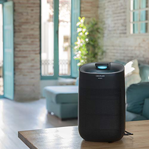 Cecotec Deshumidificador Eléctrico BigDry 3000 PureLight Black. 45 W, Deshumidificación hasta 750 ml/día, Purificador de Aire con Triple Proceso de filtración, Depósito 1L, 3 Velocidades, 25m2