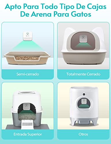 DownyPaws Desodorante para Arena para Gatos, desodorización Batería de 14 días de duración para Caja de Arena para Gatos