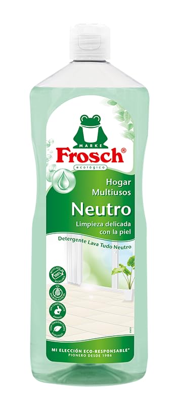 Frosch - Limpiador Multiusos de Hogar Ecológico con pH Neutro, Limpia Todas las Superficies y Cuida la Piel - Resultado Brillante y Duradero - 1 L