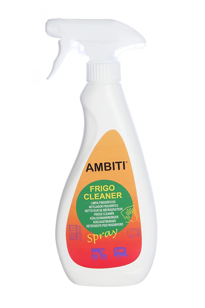 Ambiti | Frigo Cleaner | Spray Limpiador y Eliminador de Olores de Frigoríficos | Líquido con Fragancia a Limón para Neveras y Microondas | Aplicar Directamente sobre Superficie | 500ml