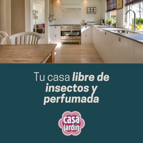 CASA JARDÍN | Insecticida Aerosol | Con Aroma de Rosas | Fórmula Eficaz para Espacios Exteriores e Interiores | Eficaz contra Insectos Voladores y Rastreros | Larga Duración | 600 ml