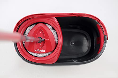 Vileda Turbo 3en1 Mopa de Suelo con escurridor Giratorio y Cubo con Pedal | Mango telescópico 85-123 cm | Cabezal de Microfibra | Sostenible | Love it Clean