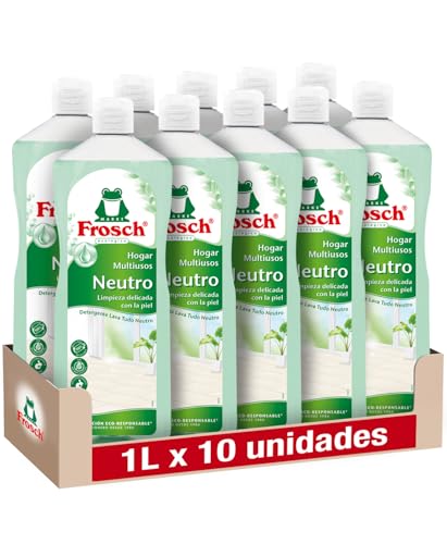Frosch - Limpiador Multiusos de Hogar Ecológico con pH Neutro, Limpia Todas las Superficies y Cuida la Piel - Resultado Brillante y Duradero - Pack 10uds x 1L