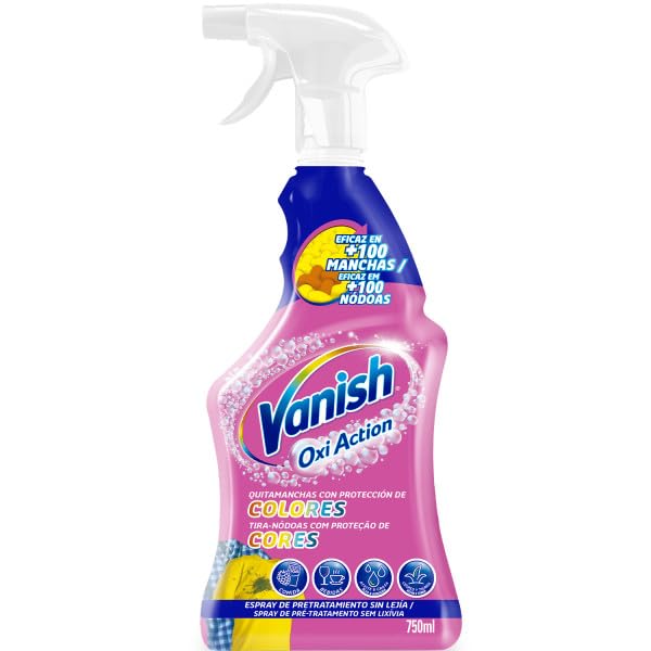 Vanish Oxi Action - Quitamanchas del día a día para ropa, en spray, sin lejía - Pack de 3 x 750 ml