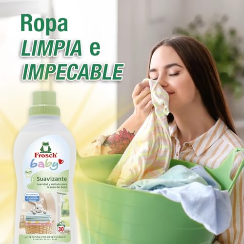 Frosch Baby - Suavizante Concentrado Liquido para Lavadora para Ropa de Bebé, Apto para Pieles Sensibles, Producto Ecológico y Hipoalergénico - 750 ml Pack 2 unidades