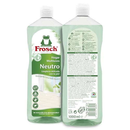 Frosch - Limpiador Multiusos de Hogar Ecológico con pH Neutro, Limpia Todas las Superficies y Cuida la Piel - Resultado Brillante y Duradero - Pack 10uds x 1L