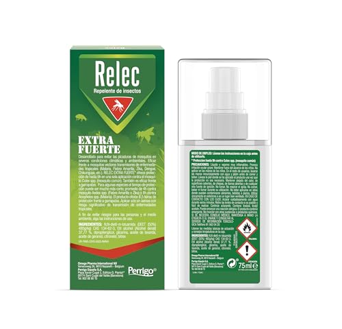 Relec Extra Fuerte Spray Antimosquitos, Repelente de Mosquitos, Eficaz Contra El Mosquito Tigre, Eficacia y Protección Contra las Picaduras de Mosquitos en Condiciones Extremas y Zonas Tropicales
