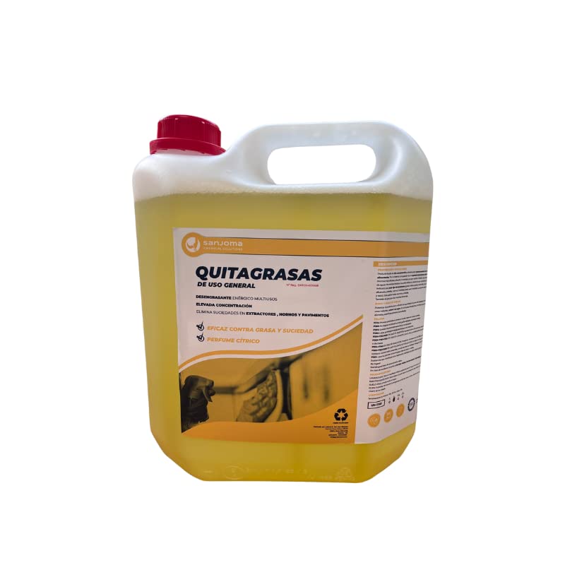 5L Desengrasante Industrial Quitagrasas - Limpiador Horno Profesional y Cocina, Ecoamigable, Desengrasante Coche, Quitagrasas eficaz y rápido- Potente Aroma Cítrico profesional e Industrial