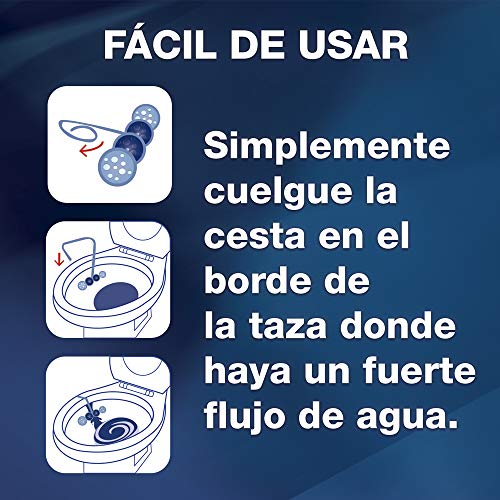 Bref Blue Activ Cloro Cesta WC (pack de 10 unidades), limpia baño para un WC siempre limpio y fresco, limpiador de baños con fórmula antical que elimina la suciedad