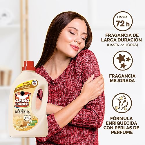 Omino Bianco Detergente líquido marsella 45 dosis, caja 3+1 gratis, 7200ml