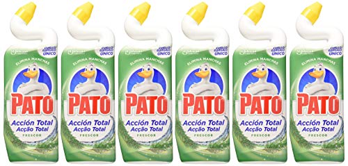 PATO WC Power Frescor Total, Limpiador Quitamanchas Para Inodoro, Verde, 750 Ml, Pack 6 unidades, 4500 Mililitros