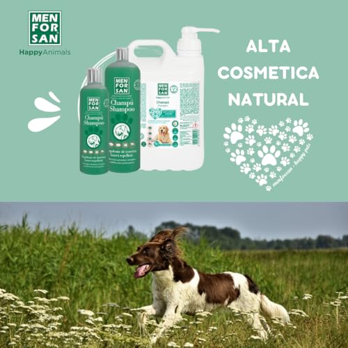 MENFORSAN Champú repelente de insectos para perros 1L, con citronela ingrediente natural