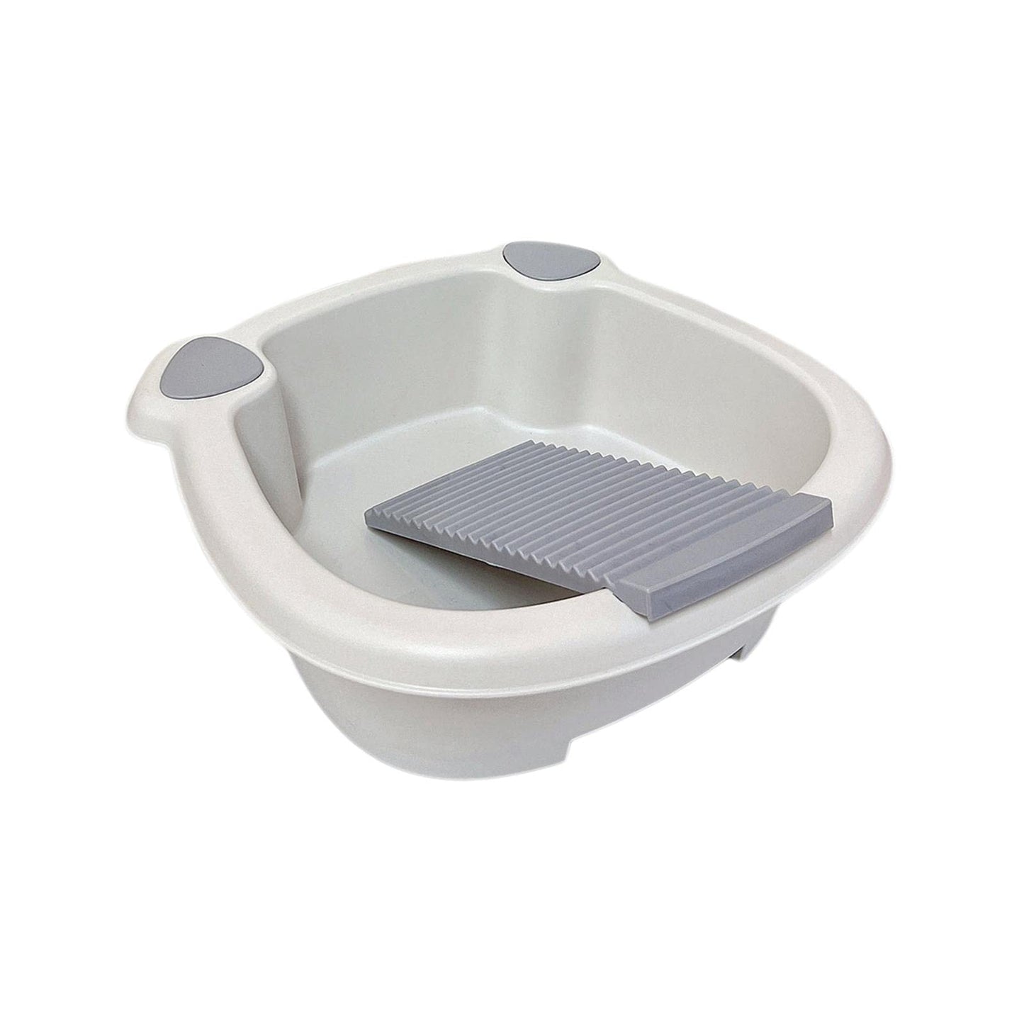 Milageto Tabla de Lavado a Mano para Lavabo, Cubo de Ropa para Lavar a Mano, de Lavado con Tabla de lavandería, Gris