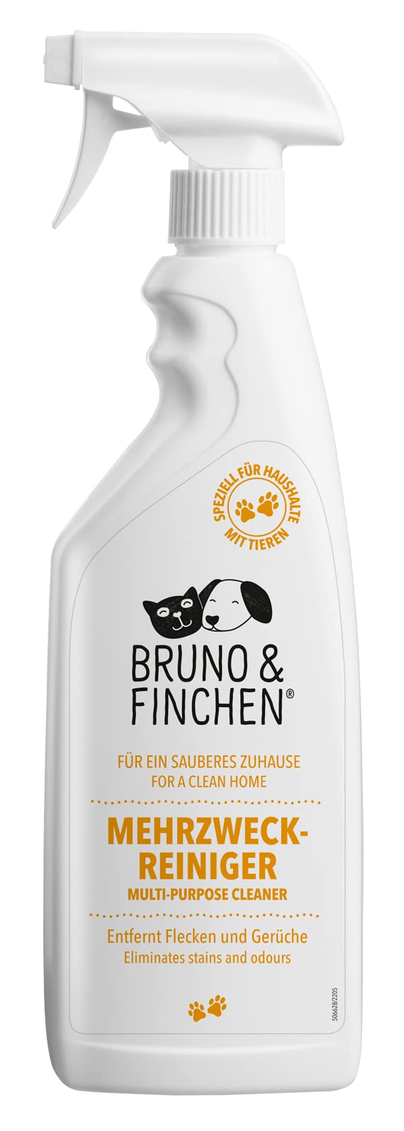 Bruno & Finchen Limpiador Multiusos para Perros, Gatos y Pequeños Animales 750ml - Elimina residuos de orina, heces y vómitos - Eliminador de Orina de Perros y Gatos, Limpiador de Arena de Gatos