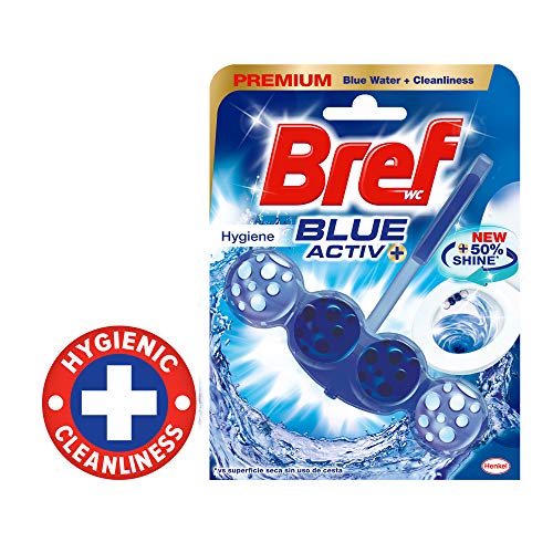 Bref Blue Activ Cloro Cesta WC (pack de 10 unidades), limpia baño para un WC siempre limpio y fresco, limpiador de baños con fórmula antical que elimina la suciedad