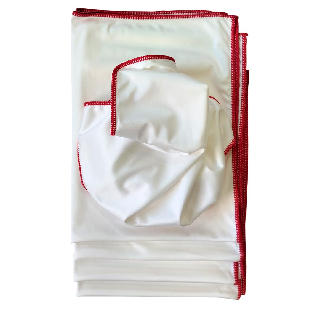 Clim Profesional 5 Paños de Pulido y Abrillantado de Cristalería y Vajillas. Paño de Microfibra Sin Pelusas Extra Grande para Hostelería. Extra Brillo en Copas, Decantador y Cristalería. 70x50CM