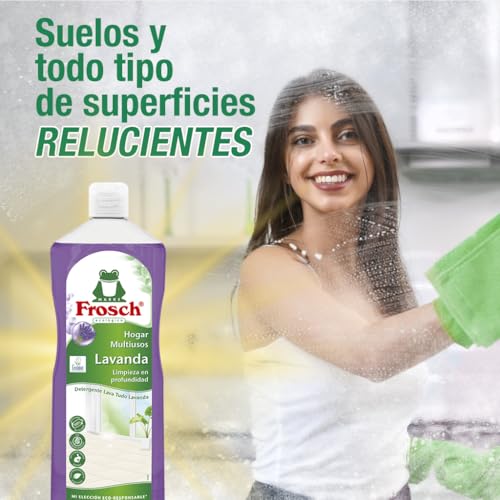Frosch - Limpiador Multiusos de Hogar Ecológico Lavanda, Elimina la Grasa y la Suciedad en General, Higienizante eficaz - Resultado Brillante y Duradero - 1 L