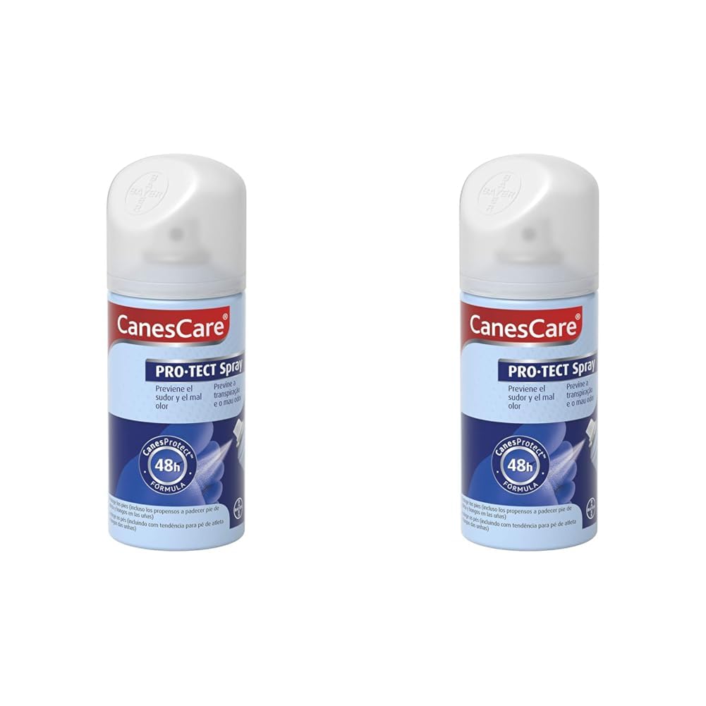 CanesCare Pro·tect Spray Desodorante Pies, Reduce el Sudor Excesivo y Elimina el Mal Olor, Protección de Larga Duración, 150 ml (Paquete de 2)