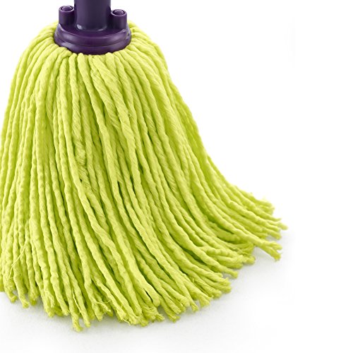 Mery | Fregona Microfibras 100% | Fregona Superabsorbente | Sin Rastro | Color Lima y Morado, 22 cm