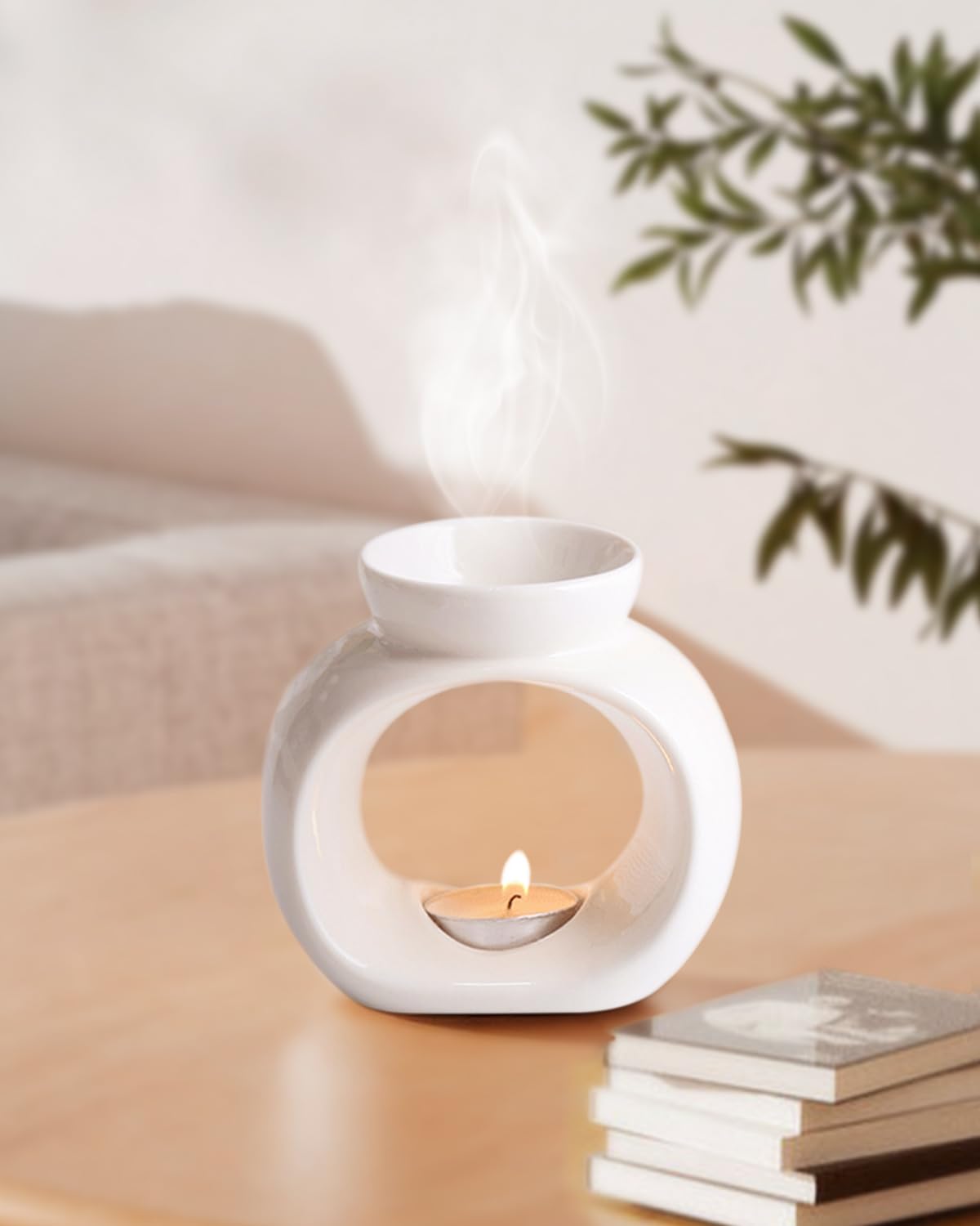 Gwezmxs Quemadores de Aceites Esenciales y Velas, para Ceras Aromáticas, Esencias, Crema Catalana y Azúcar, La Chimenea Quemador de Cera y el Cauldron Colgante para una Experiencia Aromática Única