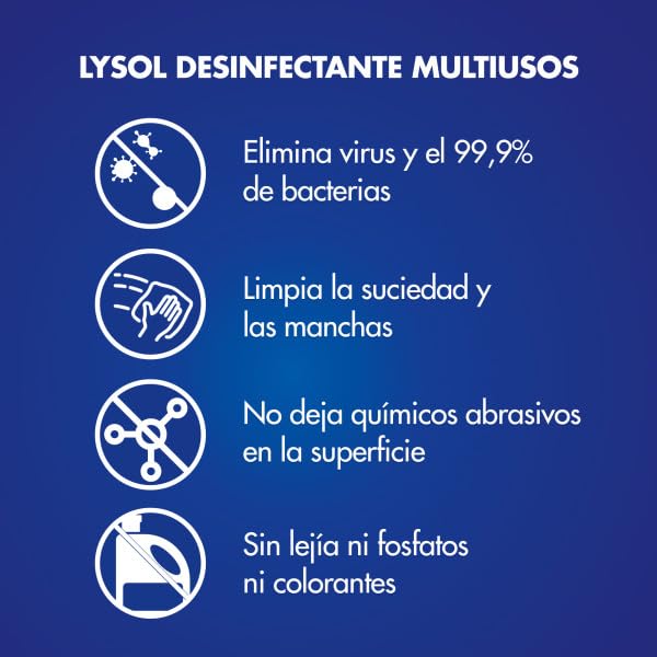 Lysol Spray Desinfectante Multiusos, 3 x 750ml (2,25L)