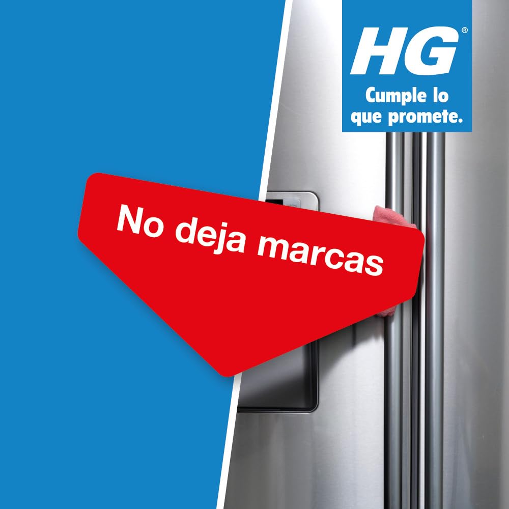 HG Limpieza Rápida para Acero Inoxidable, Elimina Grasa, Suciedad y Huellas Dactilares en Todas las Superficies de la Cocina - Spray de 300 ml (341030130)