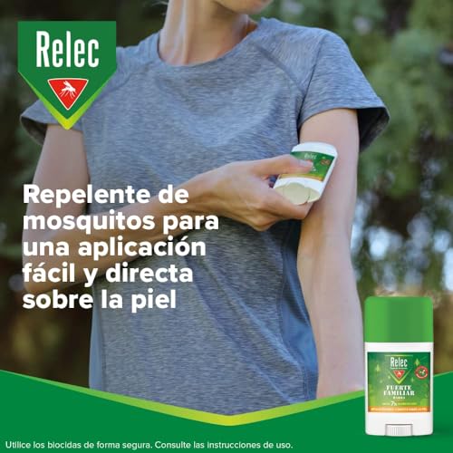 Relec Fuerte Familiar Stick Antimosquitos, Repelente de Mosquitos 50 ml, Eficaz Contra El Mosquito Tigre, Eficacia y Protección Contra las Picaduras de Mosquitos en Zonas Templadas
