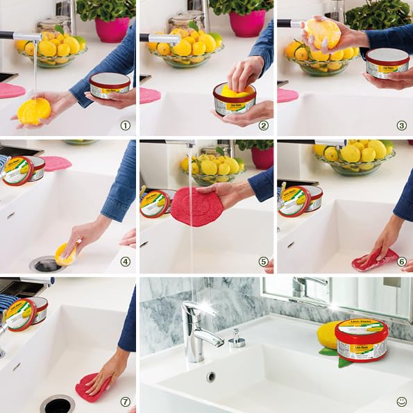 Obenland Uni-Rein – Piedra de limpieza ecológica con 2 esponjas – Limpiador universal versátil para todas las superficies de cocina, baño, aseo y grifos, ventanas, zapatillas, vitrocerámica, 550 g