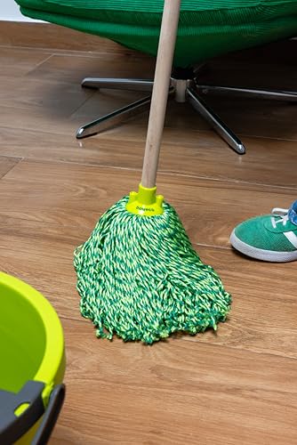 Bayeco - Fregona Secafácil Hilos 100% Microfibra - Absorción y Limpieza Superior - Ligera Incluso mojada - Más Resistencia y Durabilidad - Verde - 1 Unidad