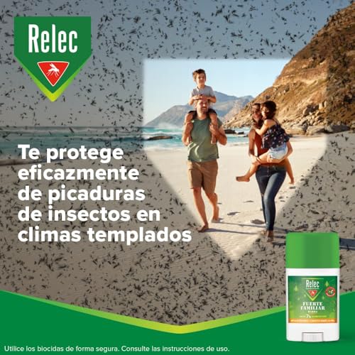Relec Fuerte Familiar Stick Antimosquitos, Repelente de Mosquitos 50 ml, Eficaz Contra El Mosquito Tigre, Eficacia y Protección Contra las Picaduras de Mosquitos en Zonas Templadas