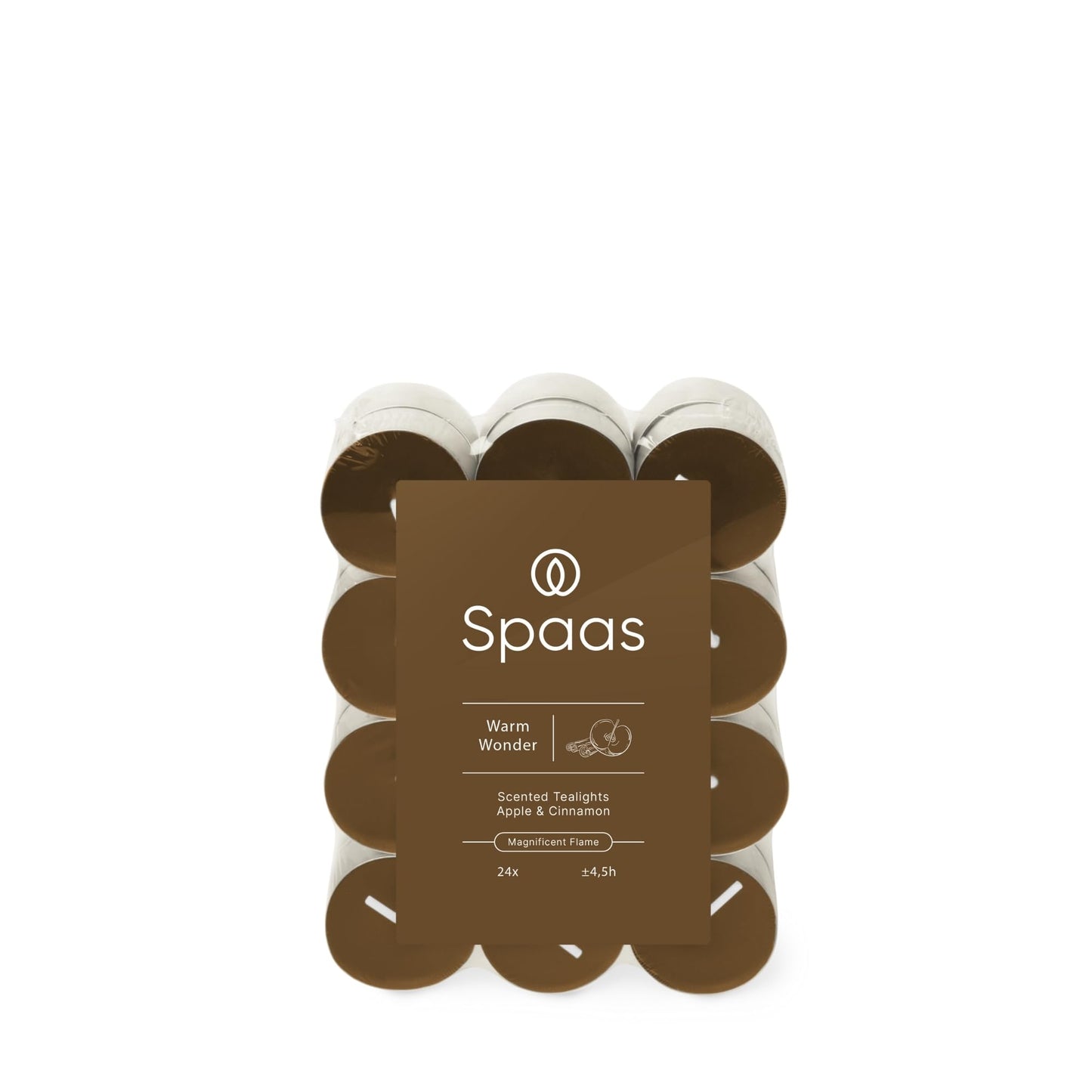 Spaas Velas de té perfumadas, 4,5 h, paquete de 24 unidades, aroma Warm Wonder