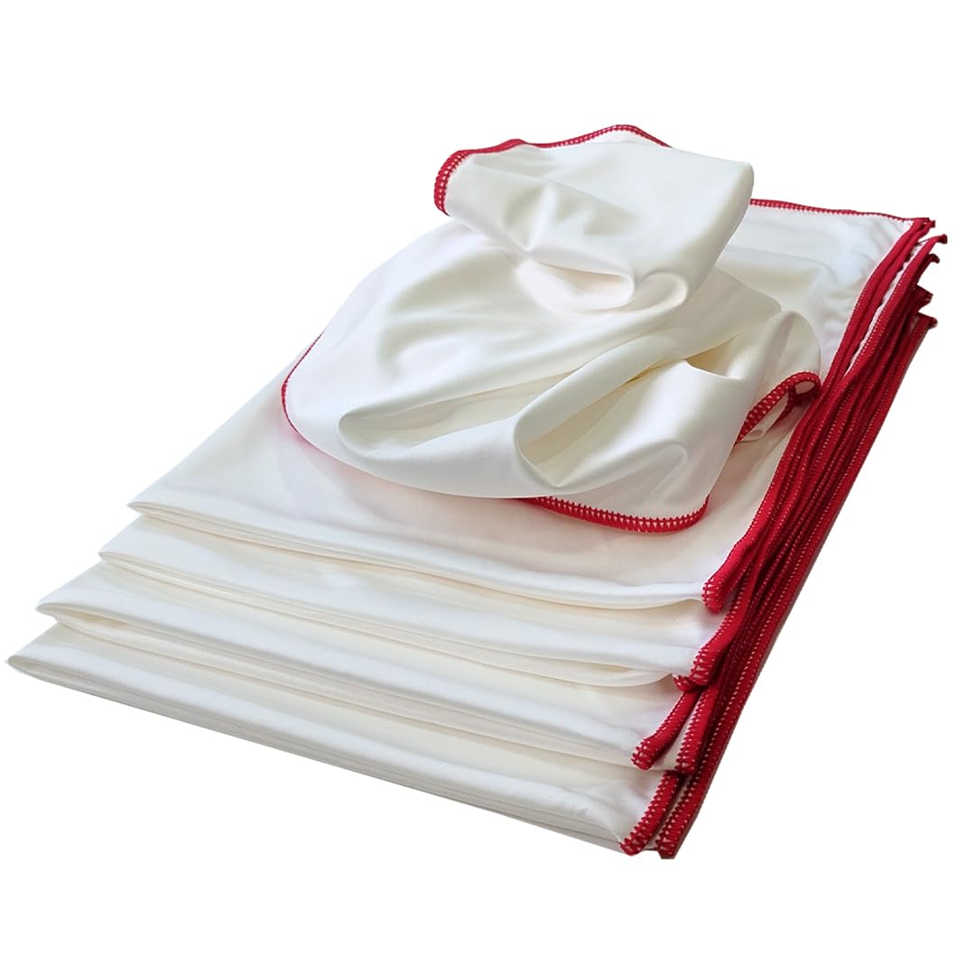 Clim Profesional 5 Paños de Pulido y Abrillantado de Cristalería y Vajillas. Paño de Microfibra Sin Pelusas Extra Grande para Hostelería. Extra Brillo en Copas, Decantador y Cristalería. 70x50CM