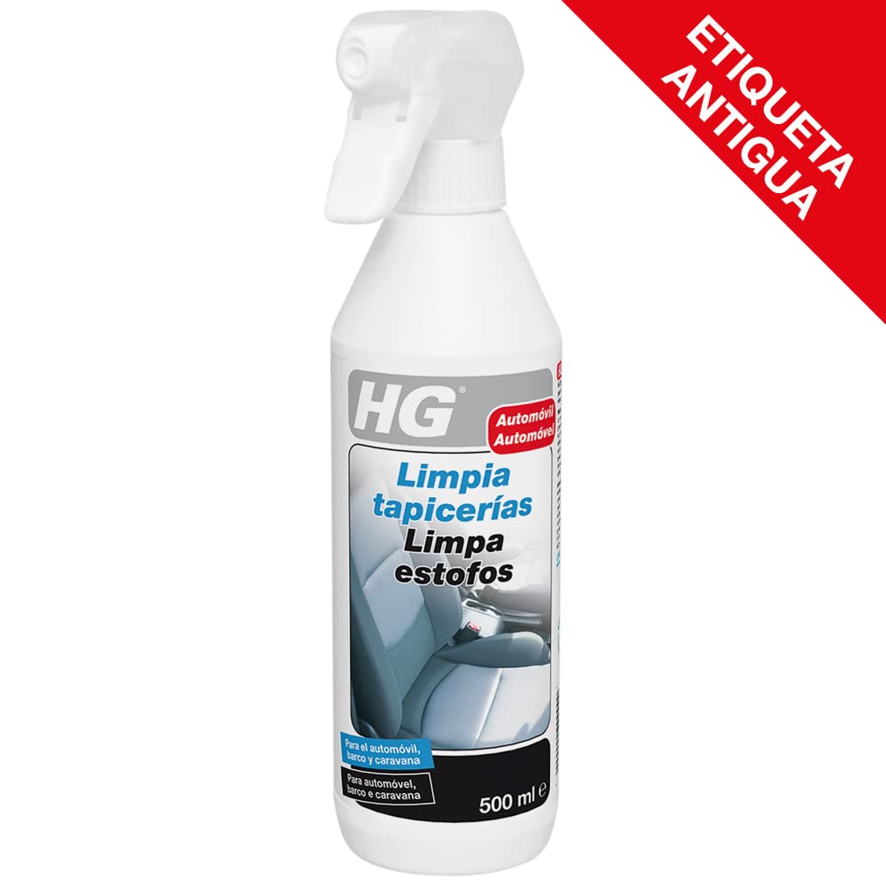 HG Limpia Tapicerías en Spray Instantáneo para Manchas en Coches y Vehículos, 500 ml