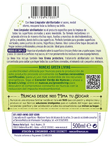 Nuncas Inox - Spray Detergente Abrillantador - 500ml