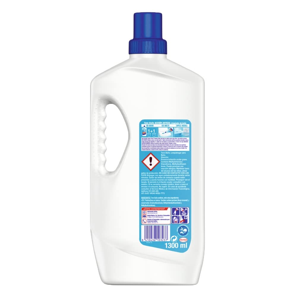 Tenn - Limpiador Multiusos para Baño con Efecto Antical: Limpieza Profunda y Brillo Duradero para Todas las Superficies - Fragancia Fresca, 1,3 Litros