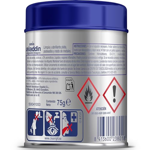 Aladdin - Algodón Limpia Metales, Limpia Plata y Otros Metales - 75 g