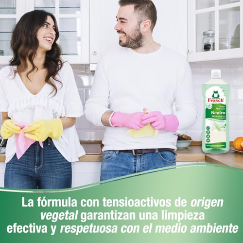 Frosch - Limpiador Multiusos de Hogar Ecológico con pH Neutro, Limpia Todas las Superficies y Cuida la Piel - Resultado Brillante y Duradero - 1 L