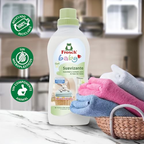 Frosch Baby - Suavizante Concentrado Liquido para Lavadora para Ropa de Bebé, Apto para Pieles Sensibles, Producto Ecológico y Hipoalergénico - 750 ml Pack 2 unidades