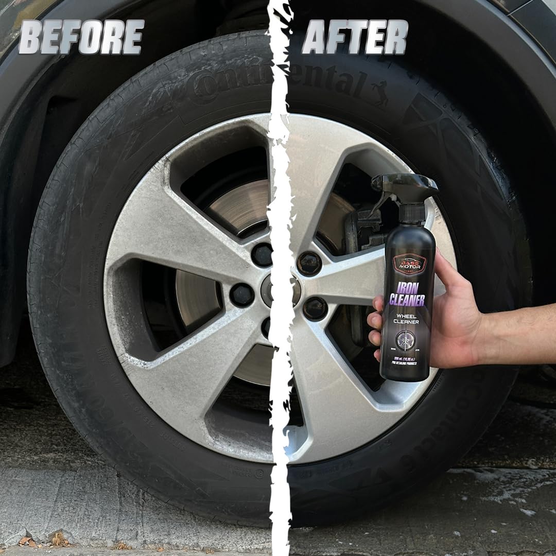 BassMotor Limpia Llantas Férrico para Coche Moto Descontaminante Suciedad Incrustada Limpiador Llantas Disco Freno Elimina Ferodo - Iron Cleaner 500ml