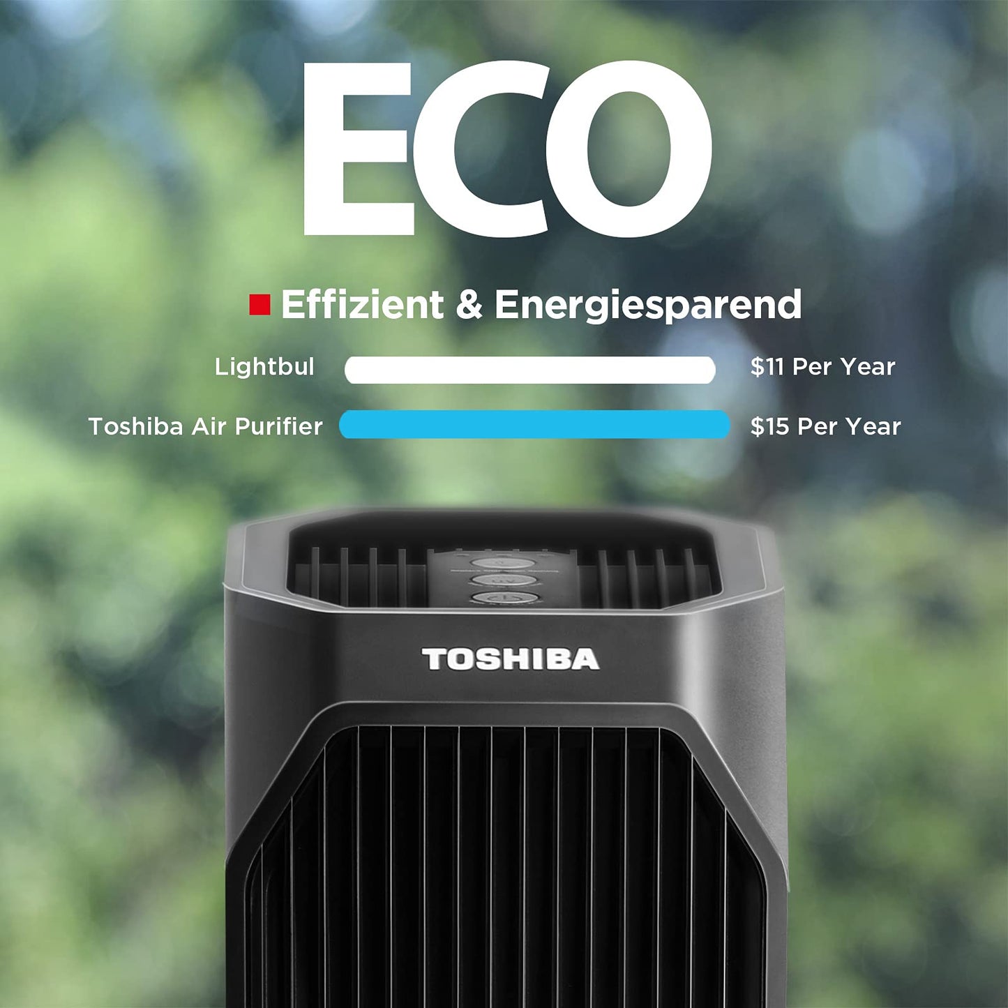 Toshiba Purificador de aire CAF-Z45FR 3 en 1 Air Purifier con filtro HEPA H13, CADR 228 m³/h, filtro de carbón activo, luz UV, 99,7% de efecto de filtración de pelo de animales, polen, polvo