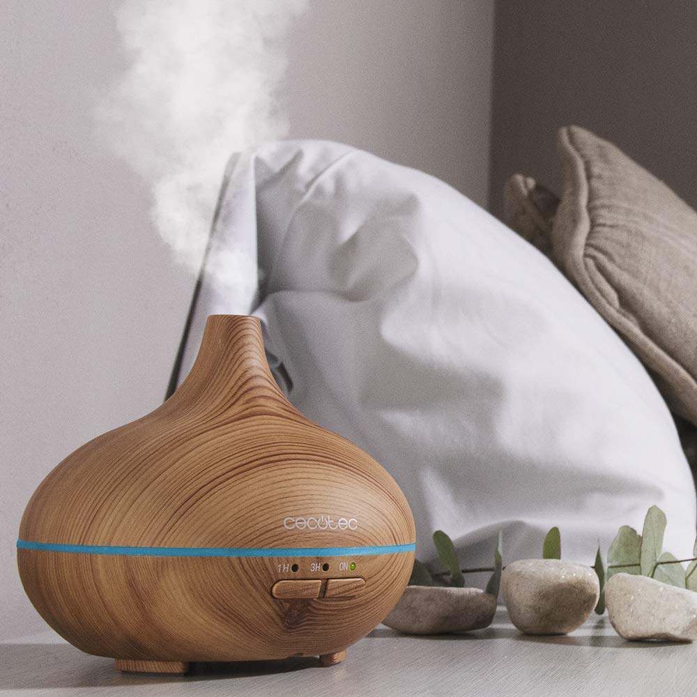 Cecotec Humidificador Ultrasónico y Difusor de Aromas con Temporizador Pure Aroma 150 Yang. Capacidad 150 ml, Temporizador 3 Horas, 7 Colores led, Función aromaterapia, Ultra silencioso