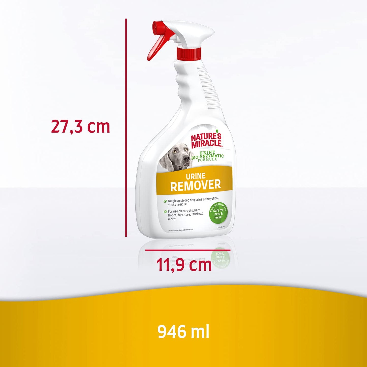 Nature's Miracle Urine Remover Perro, centra en las manchas de orina, basado en aceites esenciales, 946 ml