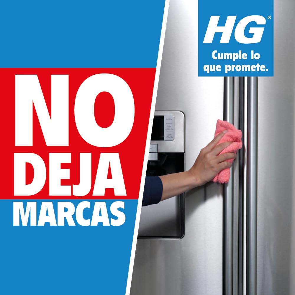HG Limpieza Rápida para Acero Inoxidable, Elimina Grasa, Suciedad y Huellas Dactilares en Todas las Superficies de la Cocina - Spray de 300 ml (341030130)