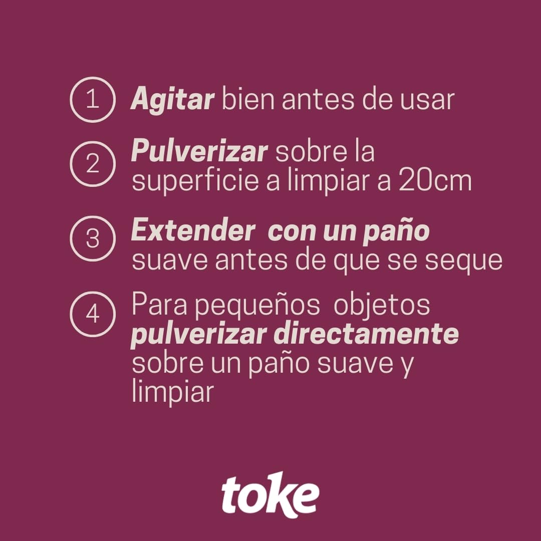 TOKE | Limpiador Multiusos | Elimina la Suciedad de las Superficies más Difíciles | Contiene Extracto de Aloe Vera | No Engrasa, Limpia y da Brillo | 400 ml